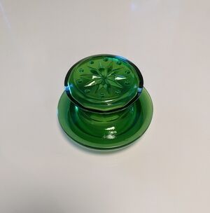 Vintage Wheaton Green Glass Lid *Lid Only*